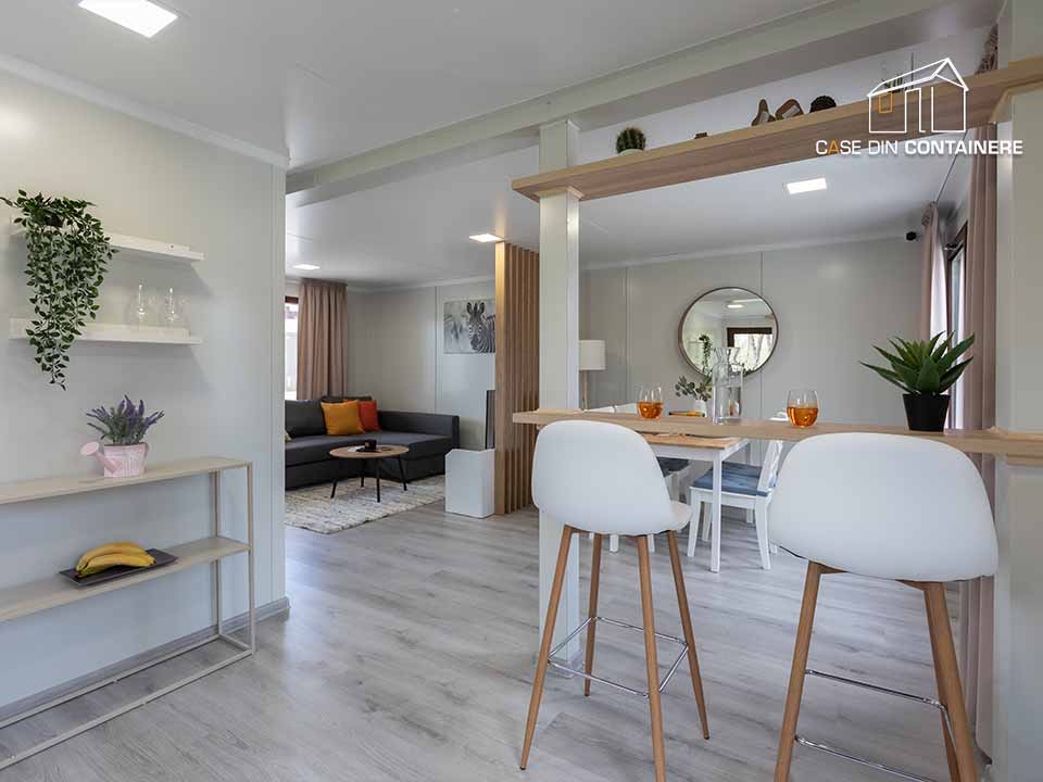 Interior modern open space pentru un proiect casa modulara eficienta - Case din containere